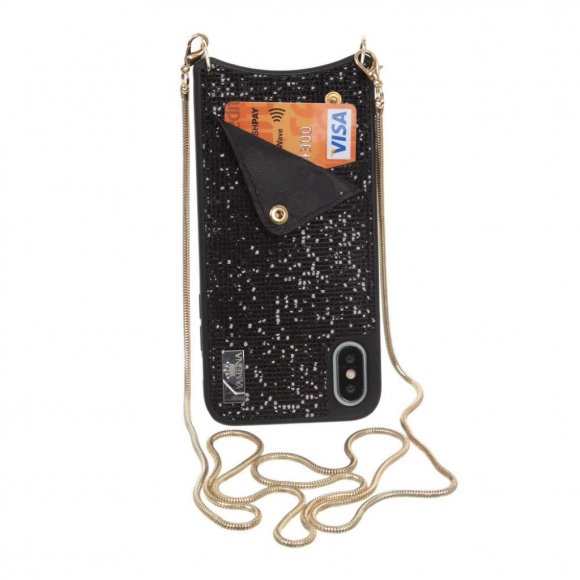 Чохол до мобільного телефона BeCover Glitter Wallet Apple iPhone X/Xs Black (703617) (703617)