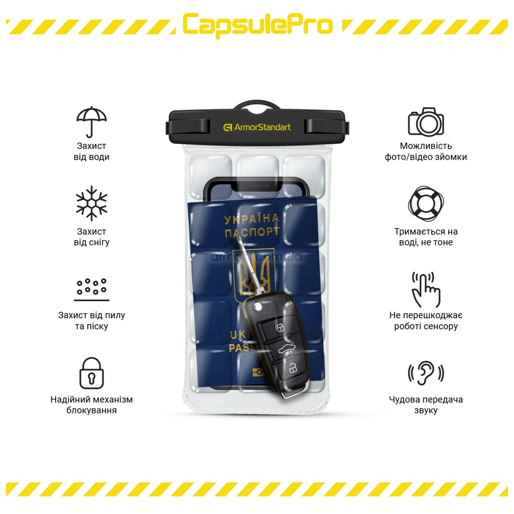 Чохол до мобільного телефона Armorstandart CapsulePro Waterproof Floating Case Black (ARM59232)