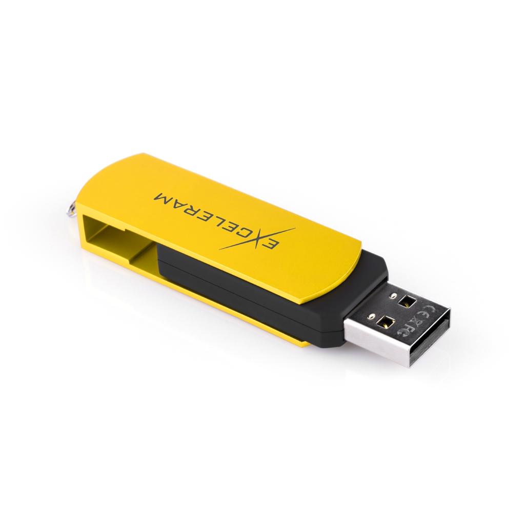 USB флеш накопичувач eXceleram 64GB P2 Series Yellow2/Black USB 2.0 (EXP2U2Y2B64)