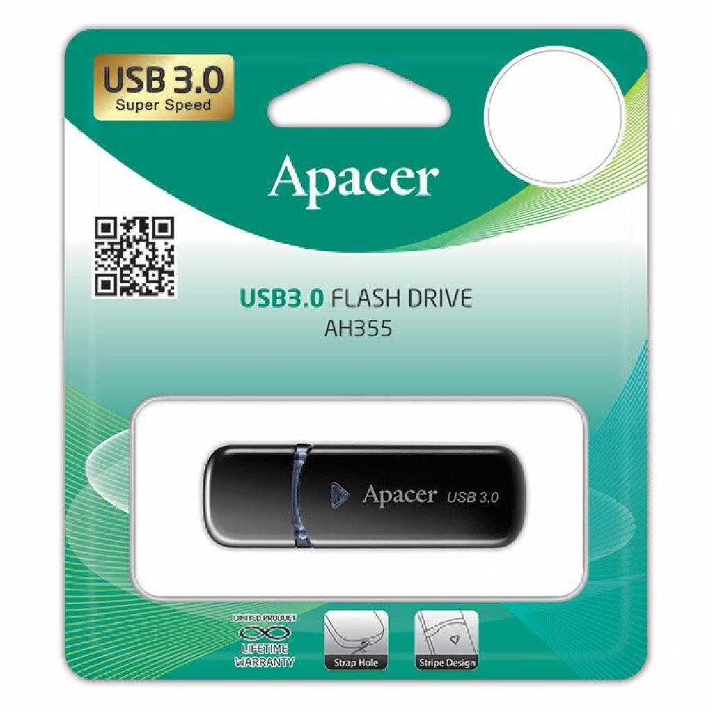 USB флеш накопичувач Apacer 32GB AH355 Black USB 3.0 (AP32GAH355B-1)