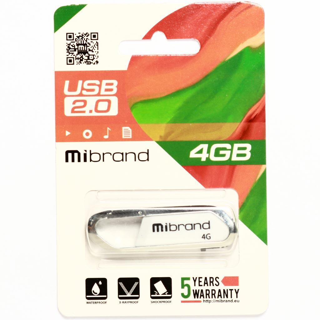 USB флеш накопичувач Mibrand 4GB Aligator White USB 2.0 (MI2.0/AL4U7W)