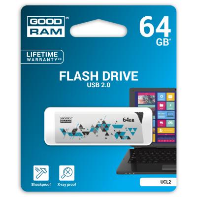 USB флеш накопичувач Goodram 64GB Cl!ck White USB 2.0 (UCL2-0640W0R11)