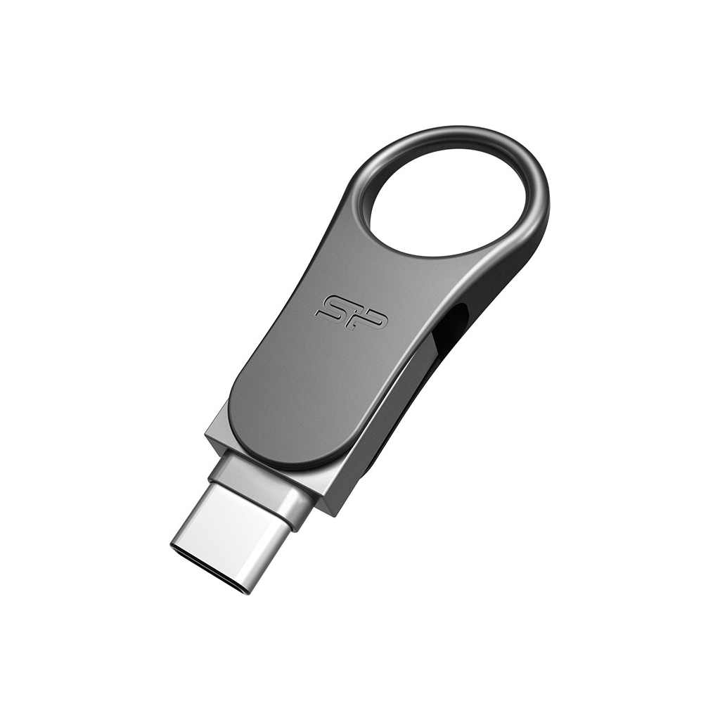 USB флеш накопичувач Silicon Power 128 GB DriveMobile C80 USB 3.1 + Type-C Silver (SP128GBUC3C80V1S)