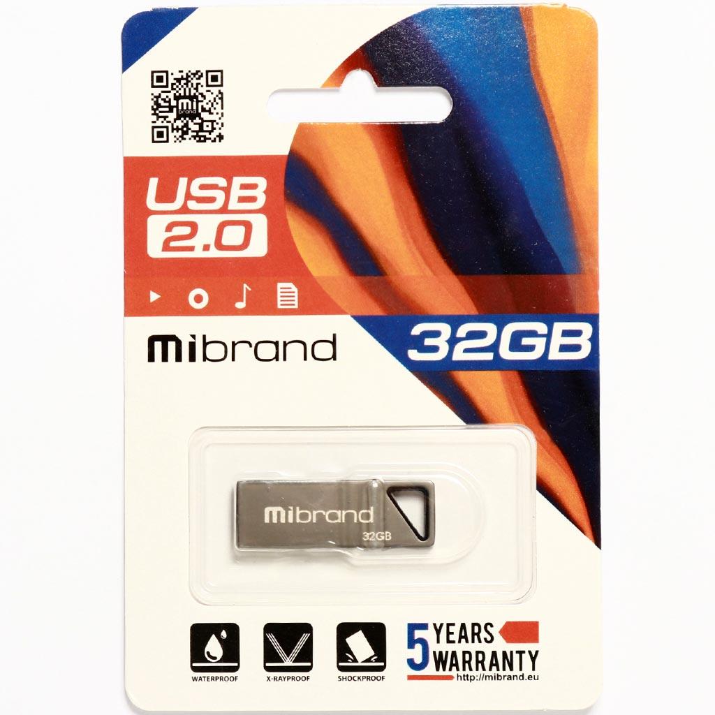 USB флеш накопичувач Mibrand 32GB Stingray Grey USB 2.0 (MI2.0/ST32U5G)