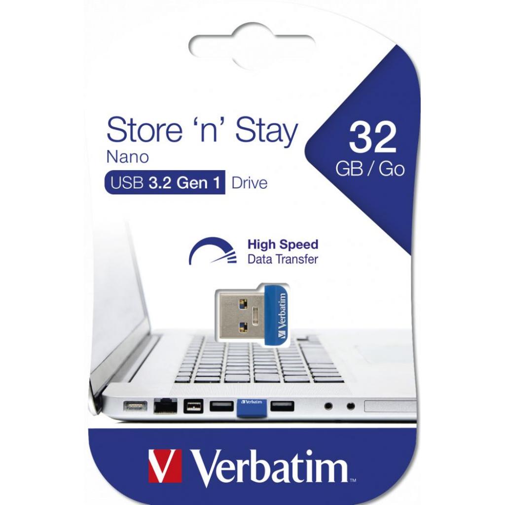 USB флеш накопичувач Verbatim 32GB Store 'n' Stay NANO Blue USB 3.0 (98710)