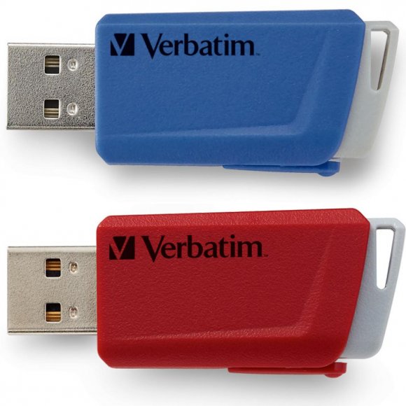 USB флеш накопичувач Verbatim 2x32GB Store 'n' Click Red/Blue USB 3.2 (49308)