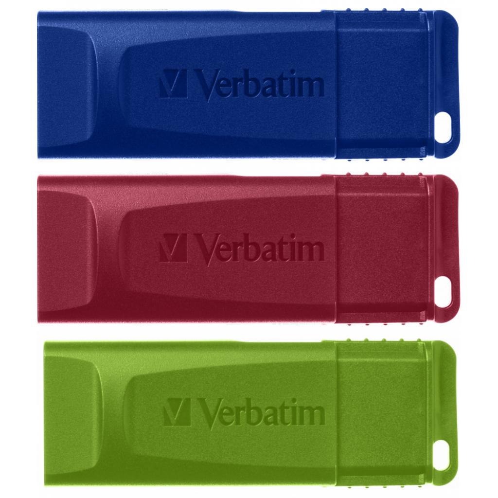 USB флеш накопичувач Verbatim 3x16GB Slider Red/Blue/Green USB 2.0 (49326)