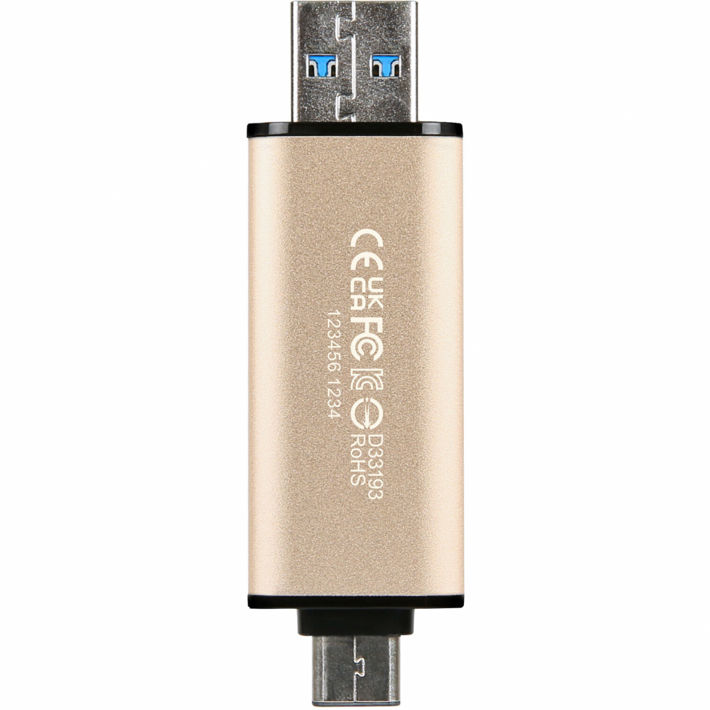 USB флеш накопичувач Transcend 128GB JetFlash 930 Gold-Black USB 3.2/Type-C (TS128GJF930C)