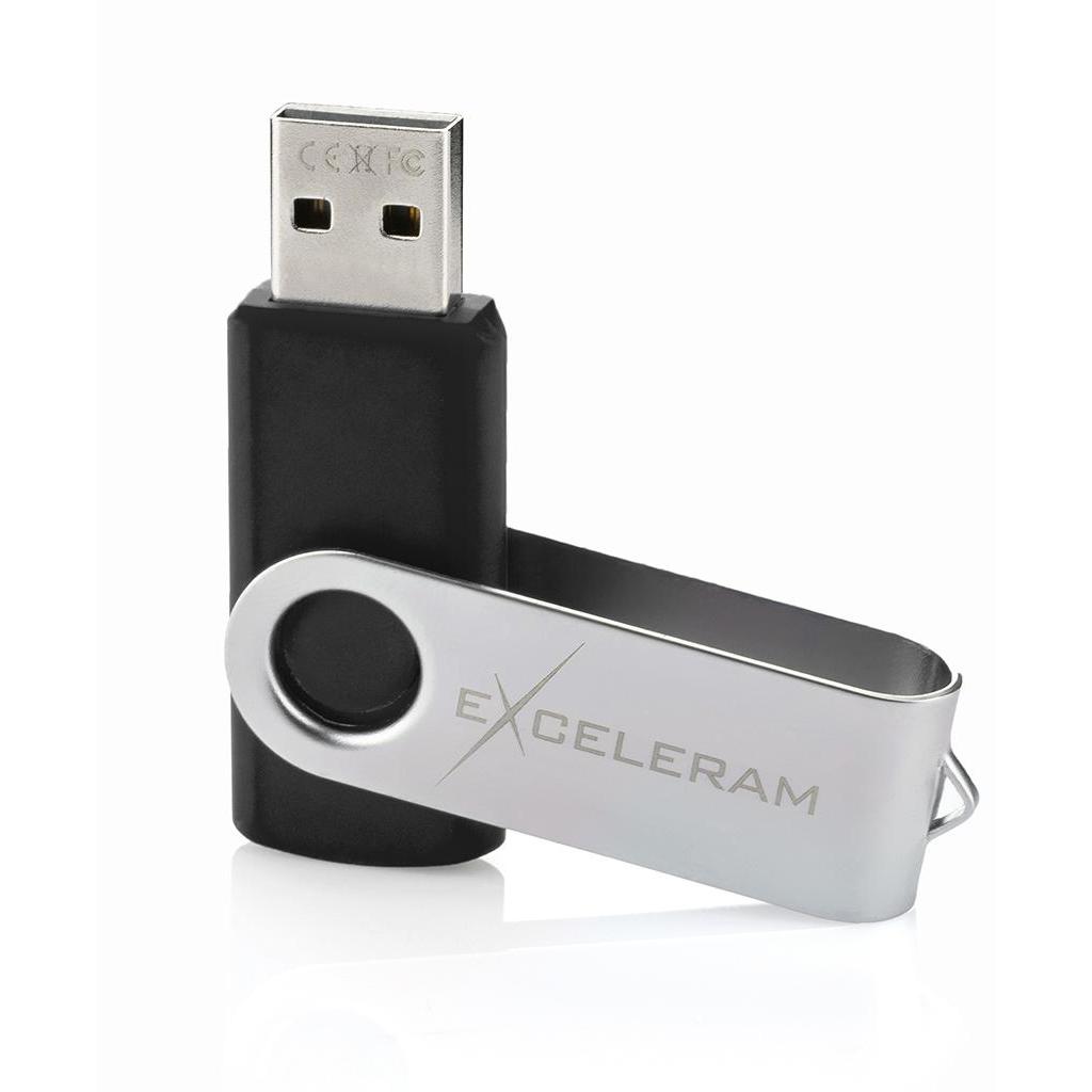 USB флеш накопичувач eXceleram 64GB P1 Series Silver/Black USB 2.0 (EXP1U2SIB64)