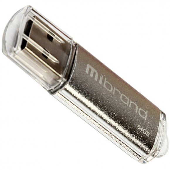 USB флеш накопичувач Mibrand 64GB Cougar Silver USB 2.0 (MI2.0/CU64P1S)