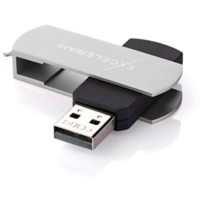 USB флеш накопичувач eXceleram 64GB P2 Series Silver/Black USB 2.0 (EXP2U2SIB64)