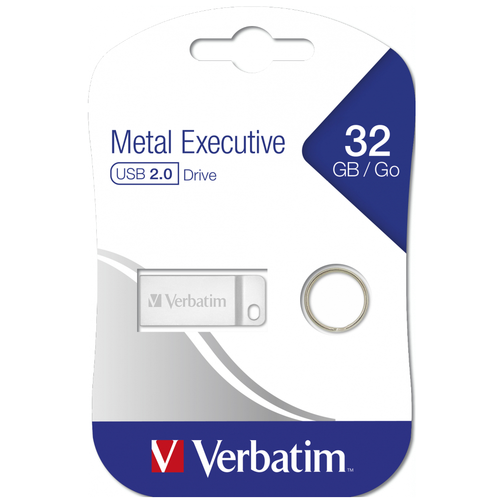 USB флеш накопичувач Verbatim 32GB Metal Executive Silver USB 2.0 (98749)