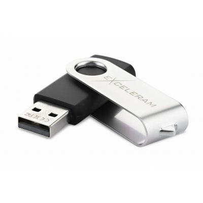 USB флеш накопичувач eXceleram 32GB P1 Series Silver/Black USB 2.0 (EXP1U2SIB32)