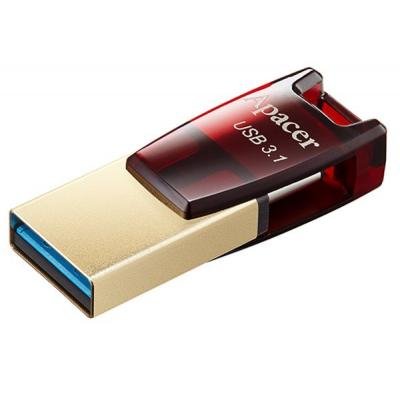 USB флеш накопичувач Apacer 64GB AH180 Red Type-C Dual USB 3.1 (AP64GAH180R-1)