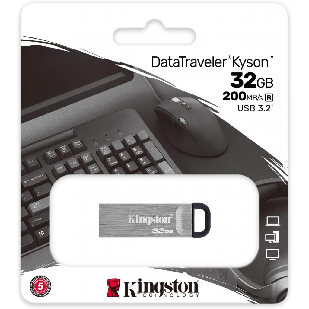 USB флеш накопичувач Kingston 32GB DT Kyson Silver/Black USB 3.2 (DTKN/32GB)