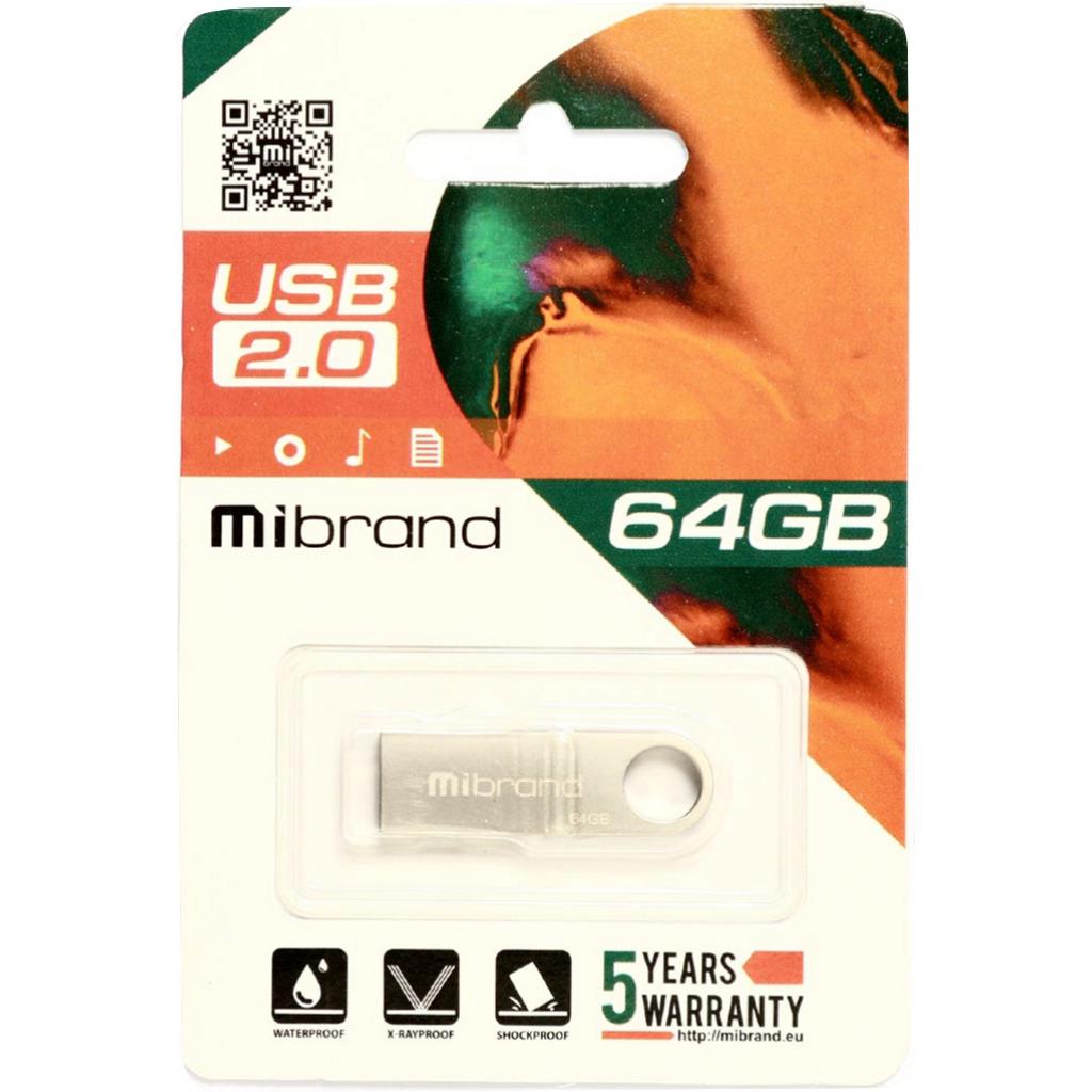 USB флеш накопичувач Mibrand 64GB Puma Silver USB 2.0 (MI2.0/PU64U1S)