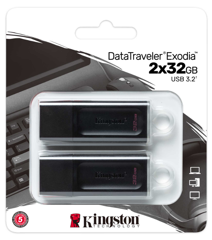 Flash Drive Kingston DT Exodia 32GB USB 3.2 Black/White - 2P