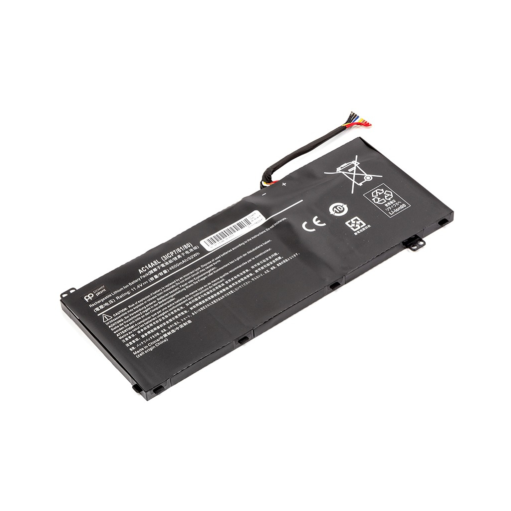 Акумулятор до ноутбука PowerPlant ACER Aspire V15 NITRO (AC15B7L) 11.4V 4600mAh (NB410415)