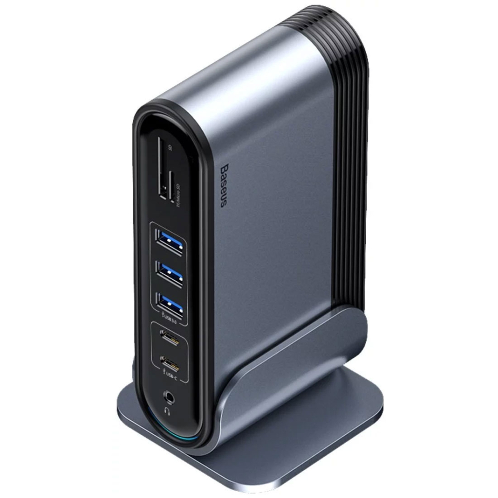 Концентратор Baseus USB3.2 Type-C to 1xHDMI/VGA/4xUSB-C/5xUSB/RJ45/SD/TRRS 3.5mm/PD 100W + PA 16 in 1 (CAHUB-BG0G)