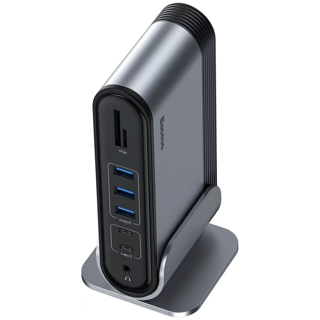 Концентратор Baseus USB3.2 Type-C to 2xHDMI/2xDP/2xUSB-C/3xUSB/RJ45/SD/TRRS 3.5mm/PD 100W + PA 16 in 1 (CAHUB-HG0G)