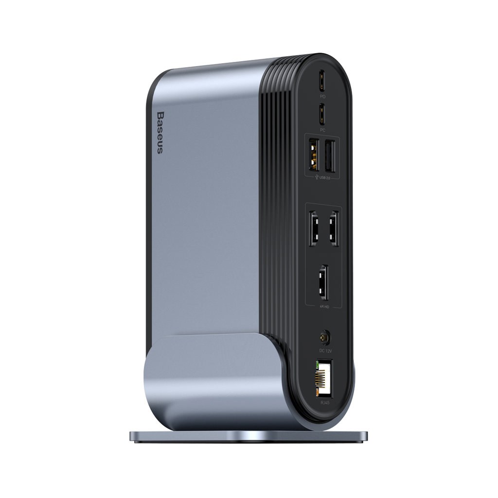 Концентратор Baseus USB3.2 Type-C to 3xHDMI/2xUSB-C/5xUSB/RJ45/SD/TRRS 3.5mm/PD 100W + PA 16 in 1 (CAHUB-DG0G)