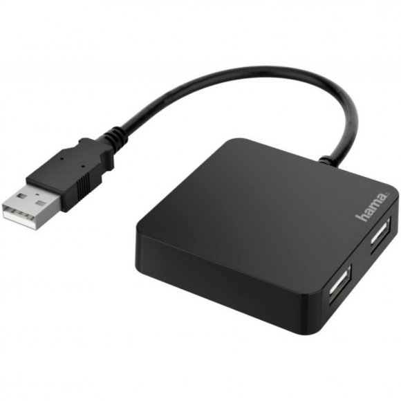 Концентратор Hama 4 Ports USB 2.0 Black (00200121)