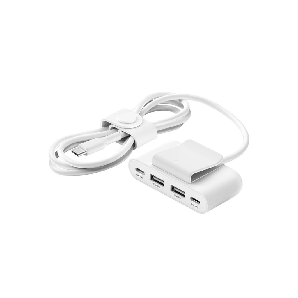 Концентратор Belkin BoostCharge 2хUSB-C/2хUSB-A 2.0m white (no data transfer) (BUZ001BT2MWHB7)