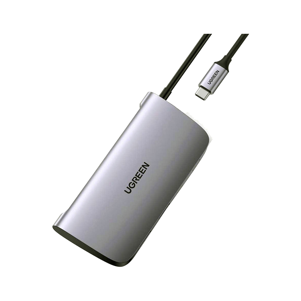 Концентратор Ugreen USB3.0 Type-C to USB 3.0x2/HDMI/RJ45/SD/TF/PD CM212 gray (50852)