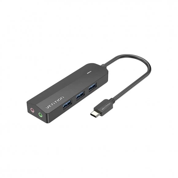 Концентратор Vention USB 3.1 Type-C to 3xUSB 3.0+MicroUSB+3.5mm Sound Adapter black (TGQBB)