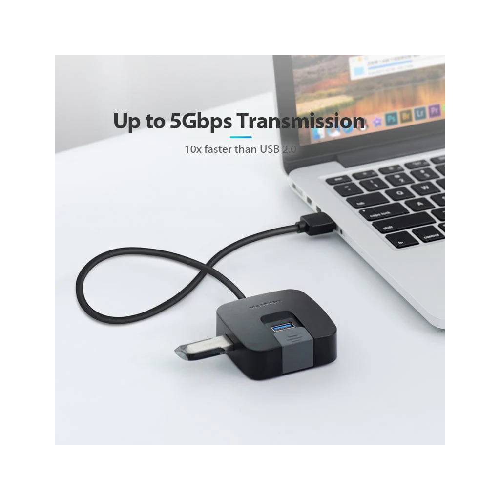 Концентратор Vention USB 3.0 to 4xUSB 3.0 + MicroUSB black (CHBBB)