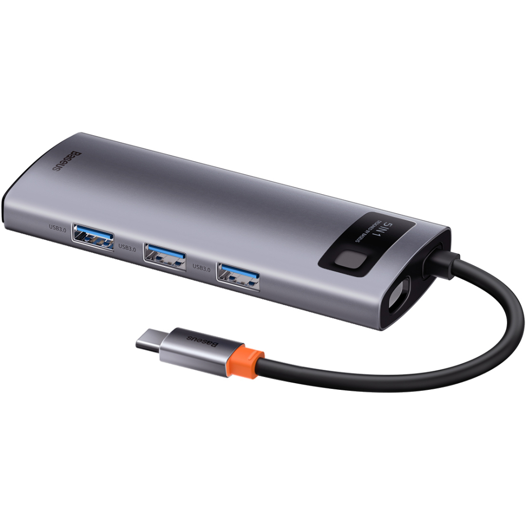 Концентратор Baseus USB3.1 Type-C to USB Type C PD 100W/HDMI 4K 60 Hz/3*USB 3.2 Gen1/ 5in1 (CAHUB-CX0G)