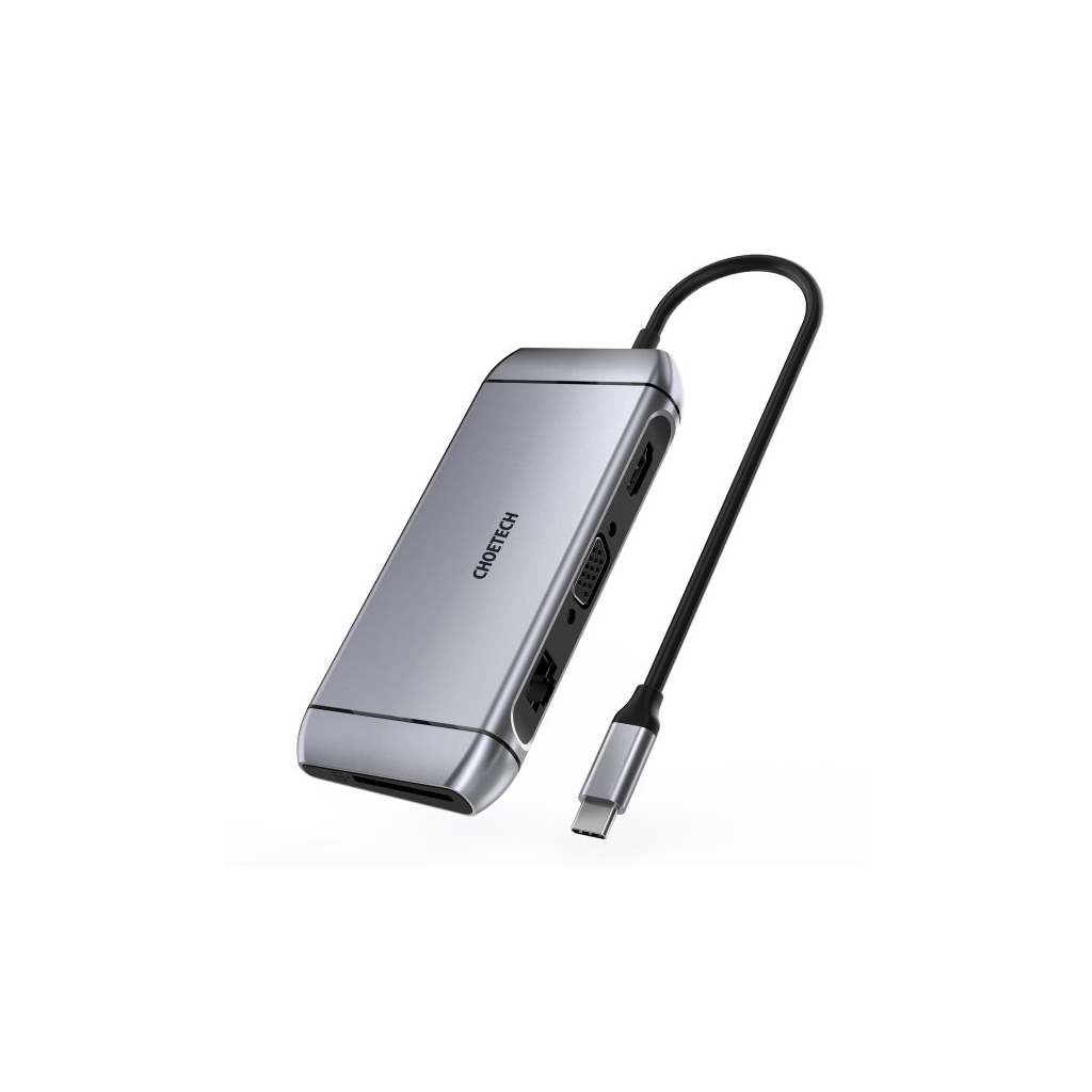 Концентратор Choetech USB-C 9-in-1 (HUB-M15-GY)