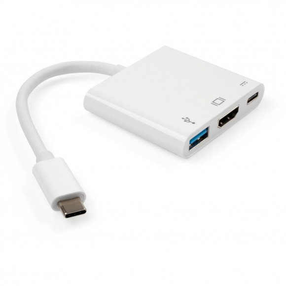 Концентратор Vinga Type-C to HDMI+USB3.0+Type-C PD (VCPATC2HDMIUSBPDWH)