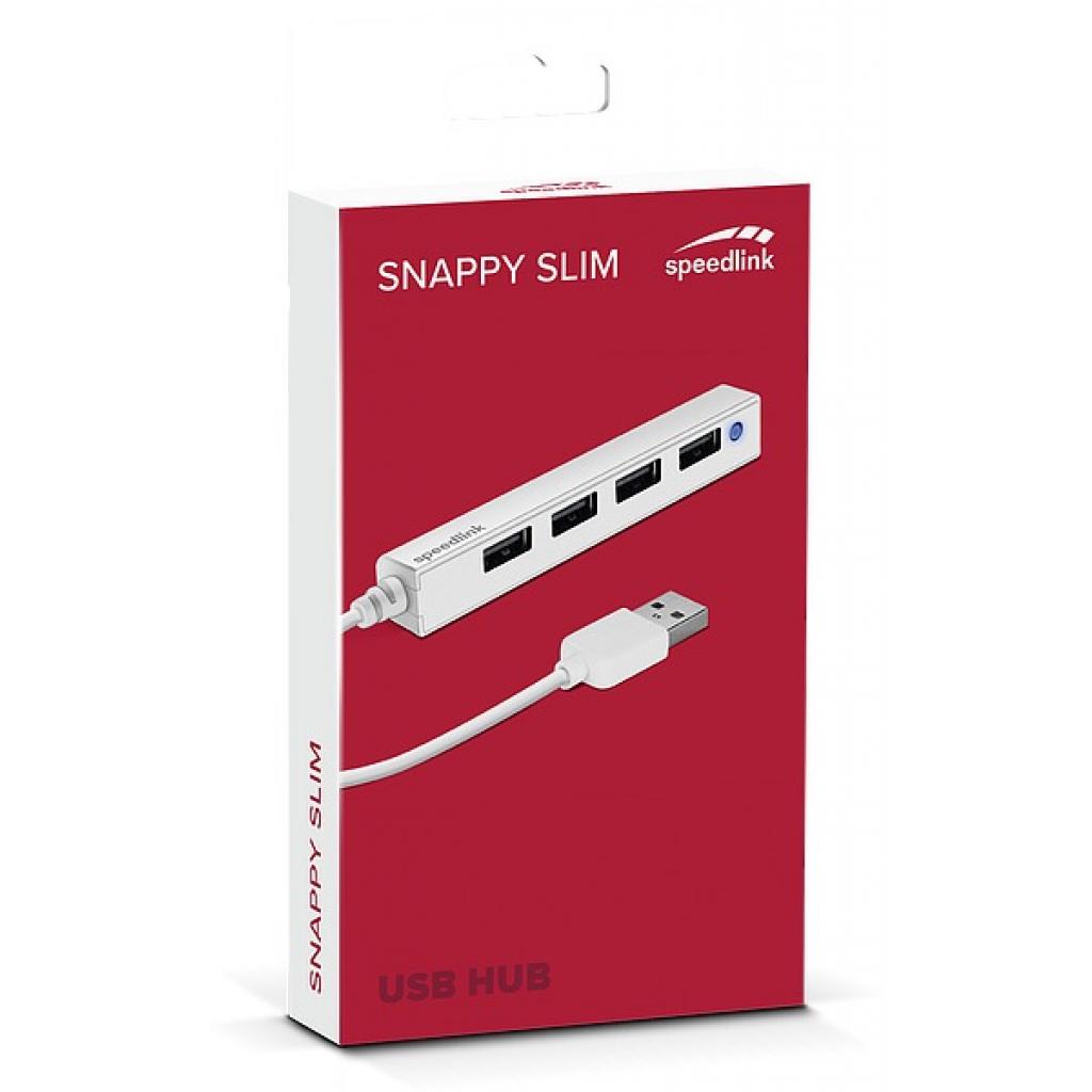 Концентратор Speedlink SNAPPY SLIM USB Hub, 4-Port, USB 2.0, Passive, White (SL-140000-WE)