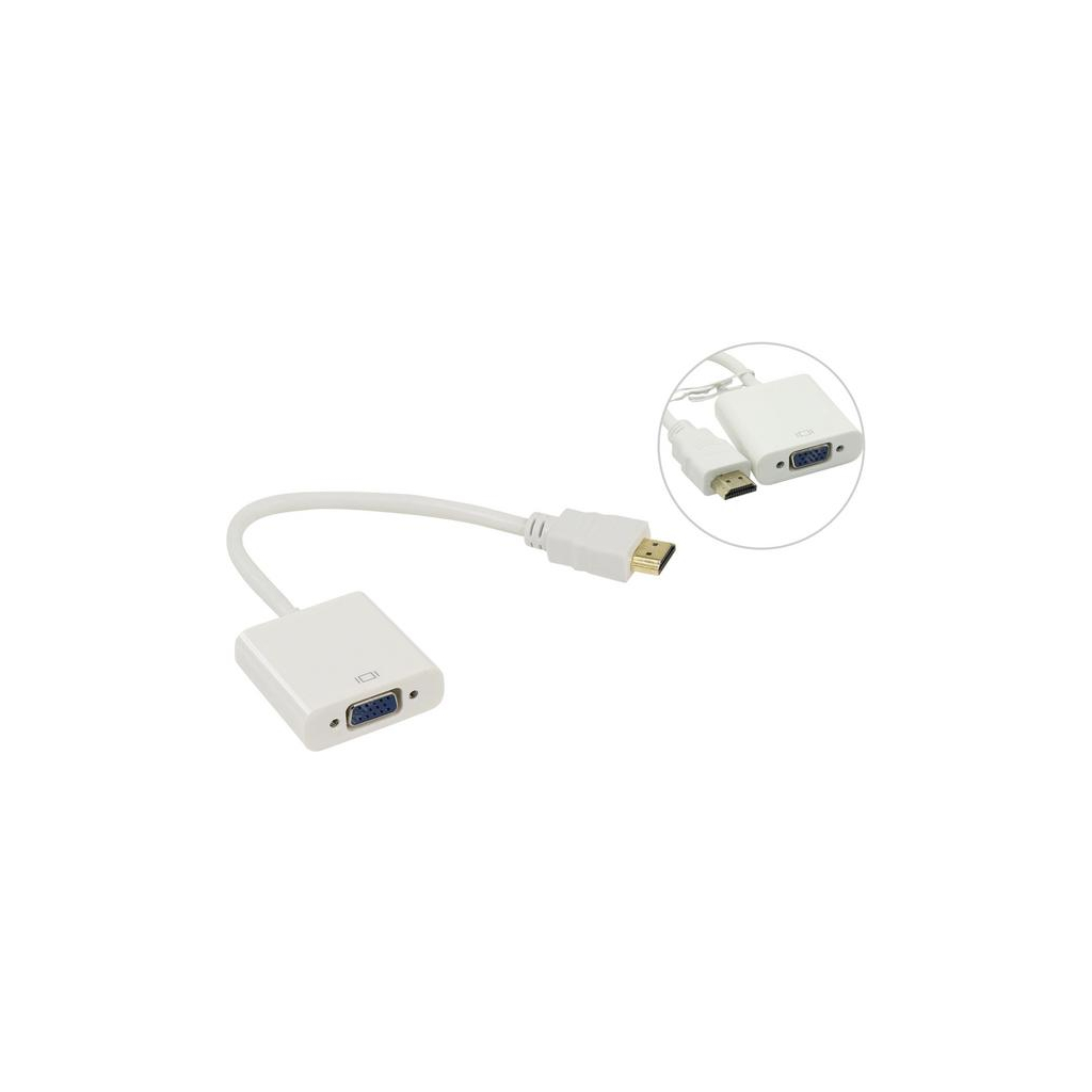 Перехідник HDMI M to VGA F (з кабелями аудіо і живлення від USB) ST-Lab (U-990 white)