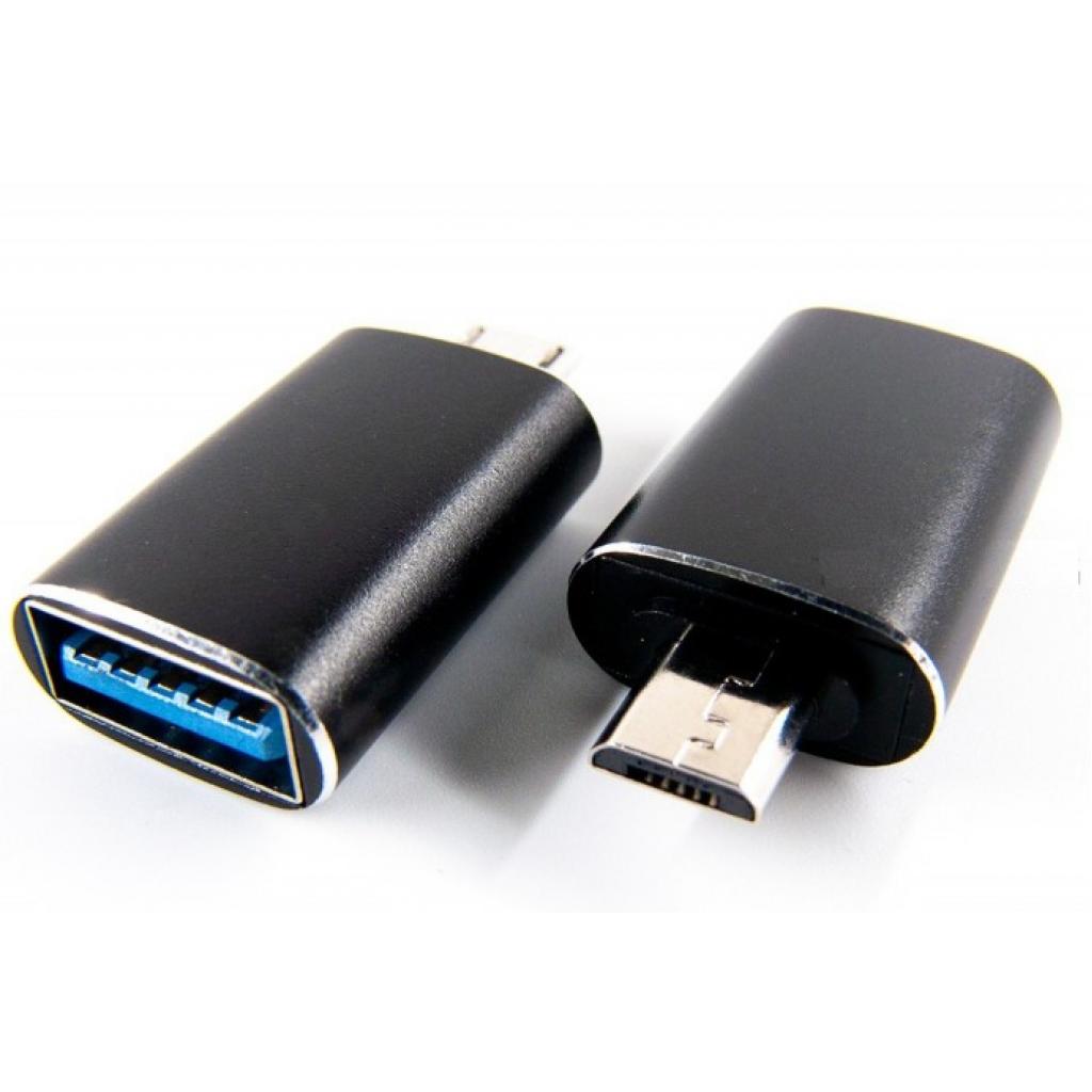 Перехідник OTG USB - Micro-USB black Dengos (ADP-017)