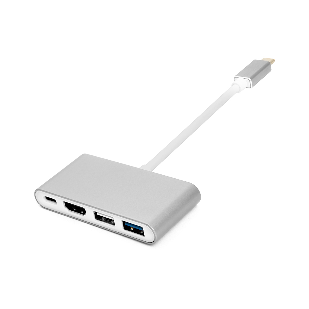 Перехідник Type-C (M) to 4*USB 2.0/3.0, HDMI, Type-C (F) PowerPlant (CA911707)