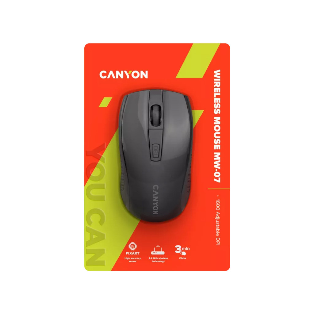 Мишка Canyon MW-7 Wireless Black (CNE-CMSW07B)
