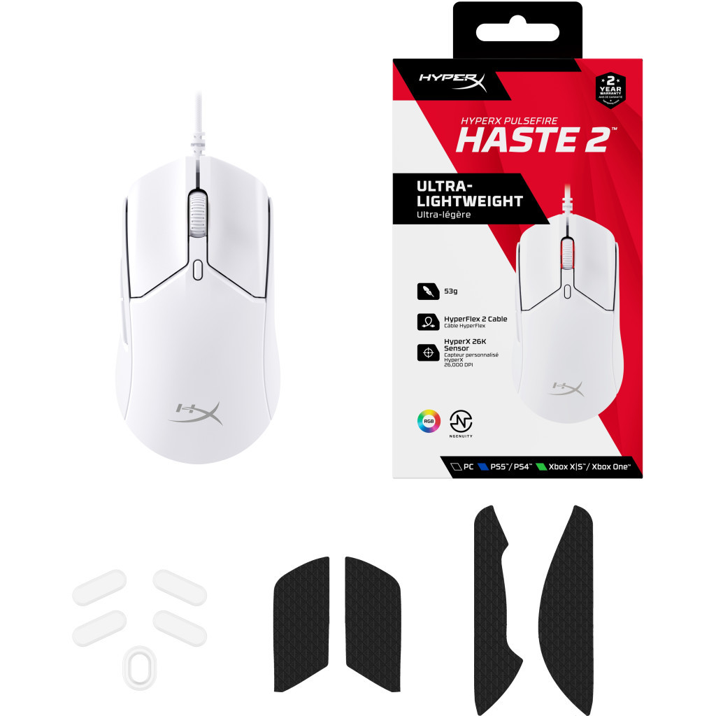 Мишка HyperX Pulsefire Haste 2 USB White (6N0A8AA)