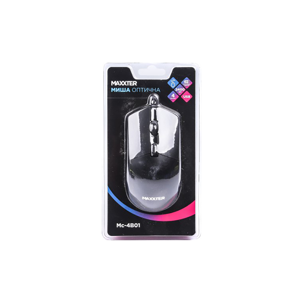 Мишка Maxxter Mc-4B01 USB Black (Mc-4B01)