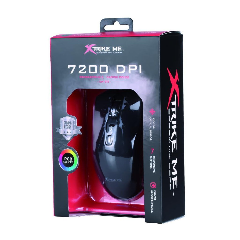 Мишка Xtrike GM-215 RGB-LED USB Black (GM-215)