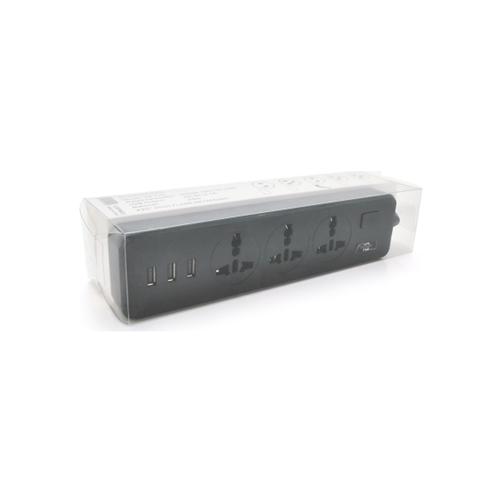 Мережевий фільтр живлення Voltronic TВ-Т13, 3роз, 3*USB Black (ТВ-Т13-Black)