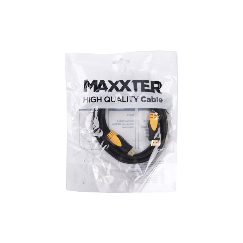 Кабель мультимедійний HDMI to HDMI 1.0m V2.0 Maxxter (VP-HDMI-1M)