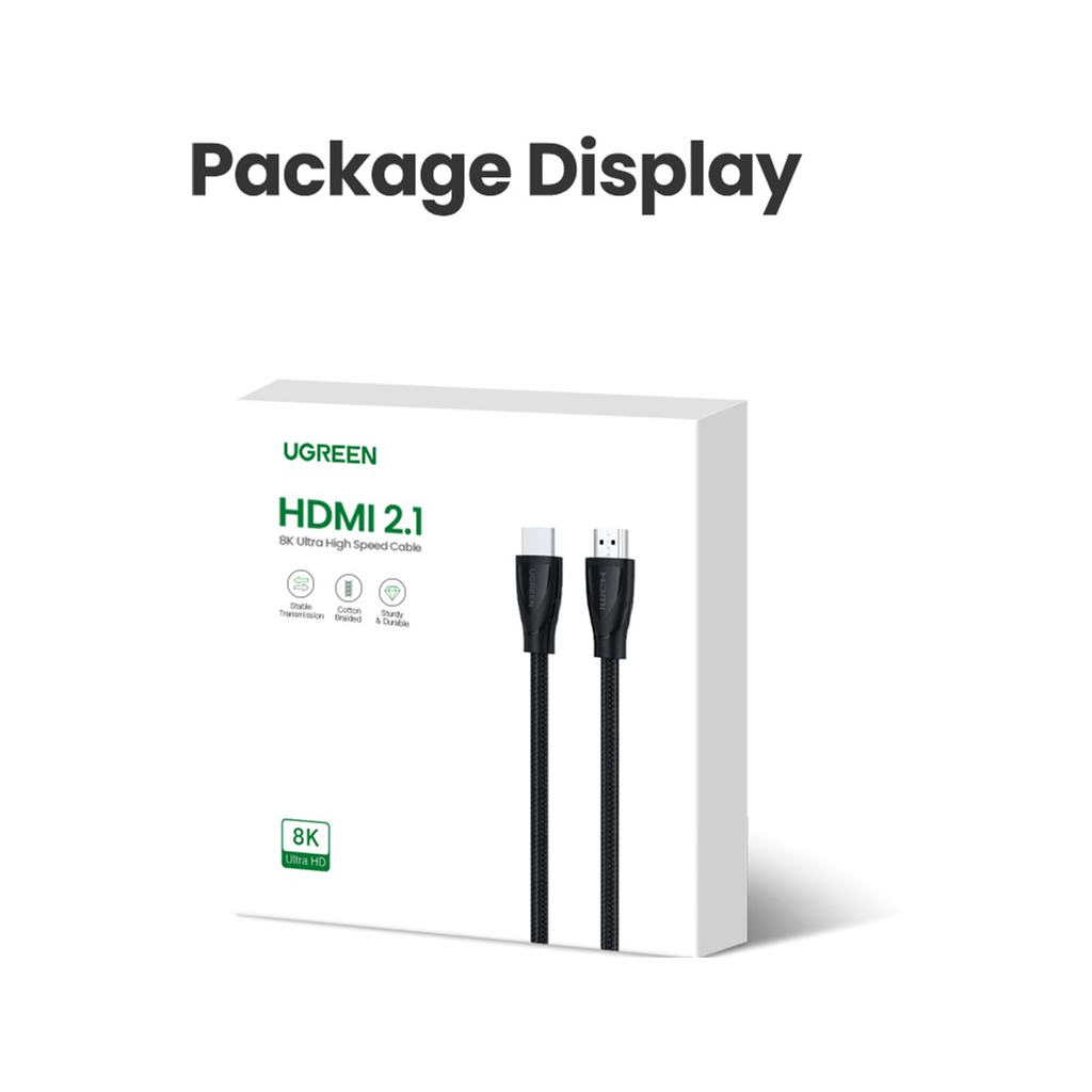 Кабель мультимедійний HDMI to HDMI 1.0m V2.1 HD140 Ugreen (80401)