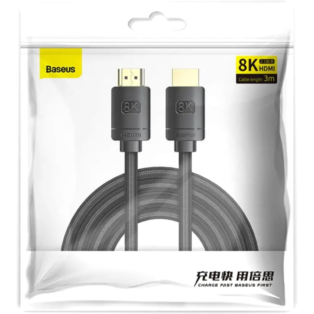 Кабель мультимедійний HDMI to HDMI 1.5m V2.1 Baseus (WKGQ040101)