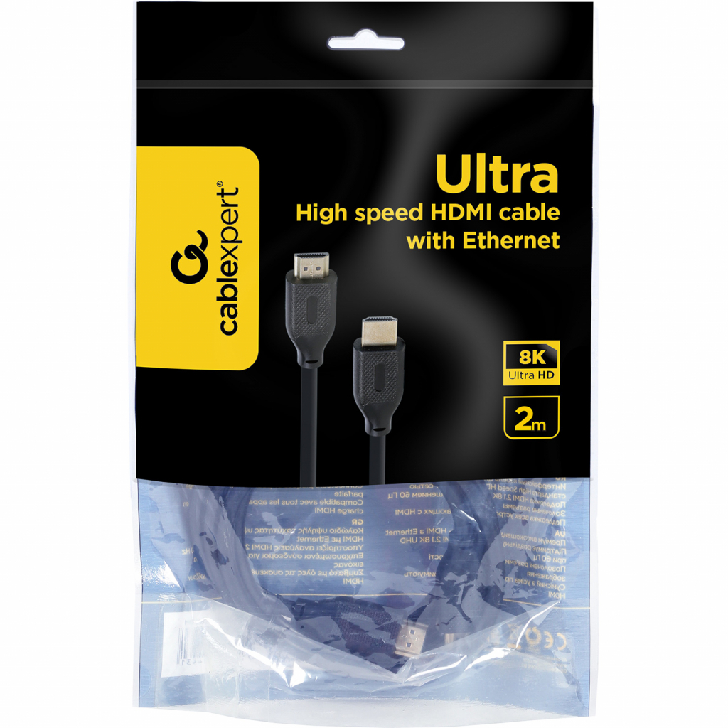 Кабель мультимедійний HDMI to HDMI 2.0m V.2.1 Cablexpert (CC-HDMI8K-2M)