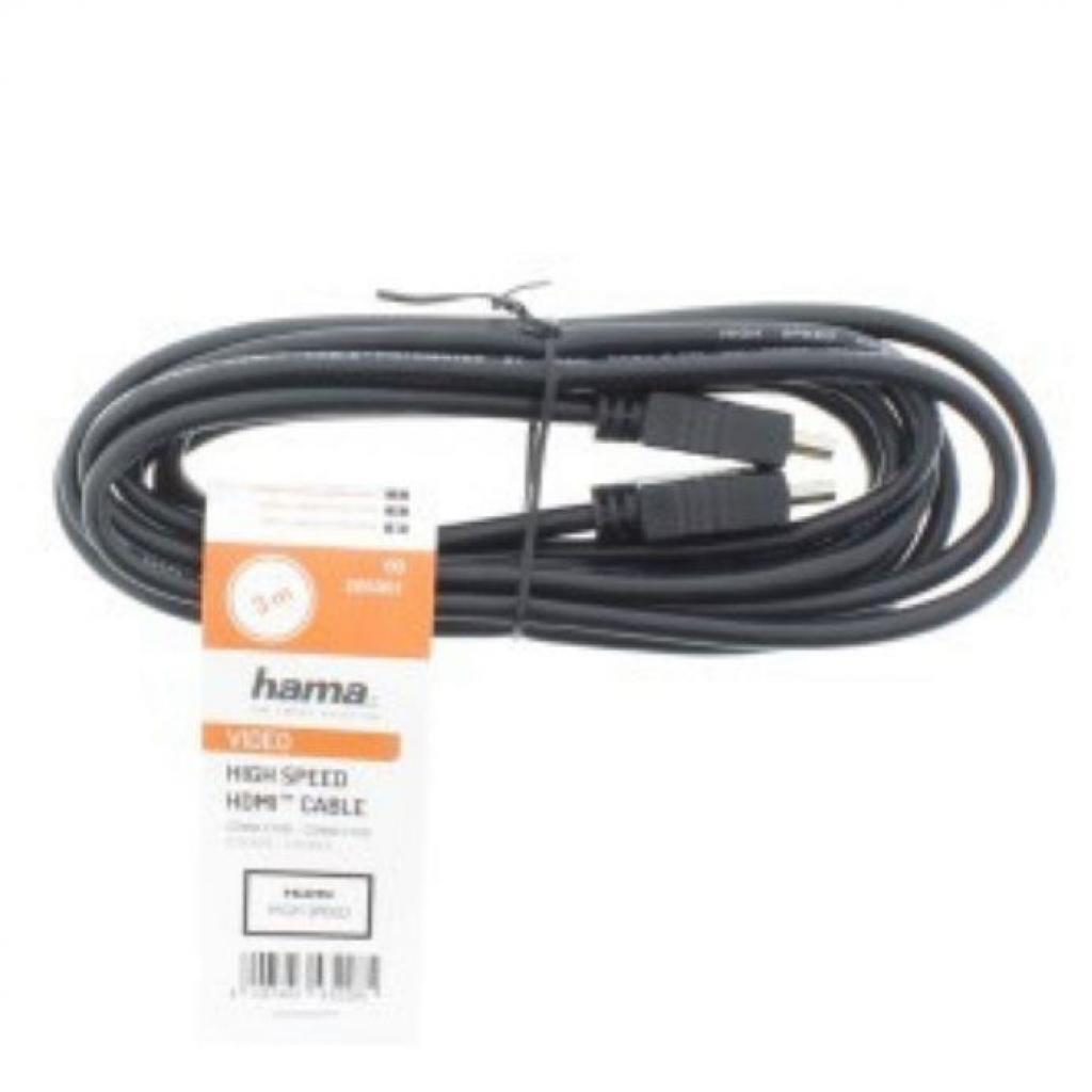 Кабель мультимедійний HDMI to HDMI 3.0m Black Hama (00205001)