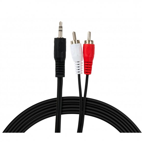 Кабель мультимедійний Jack 3.5mm male to 2xRCA 5.0m Vinga (VCPDCJ35MRCA25BK)