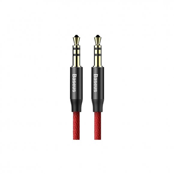 Кабель мультимедійний Jack 3.5mm Yiven M30 M/M 1.5m red-black Baseus (CAM30-C91)