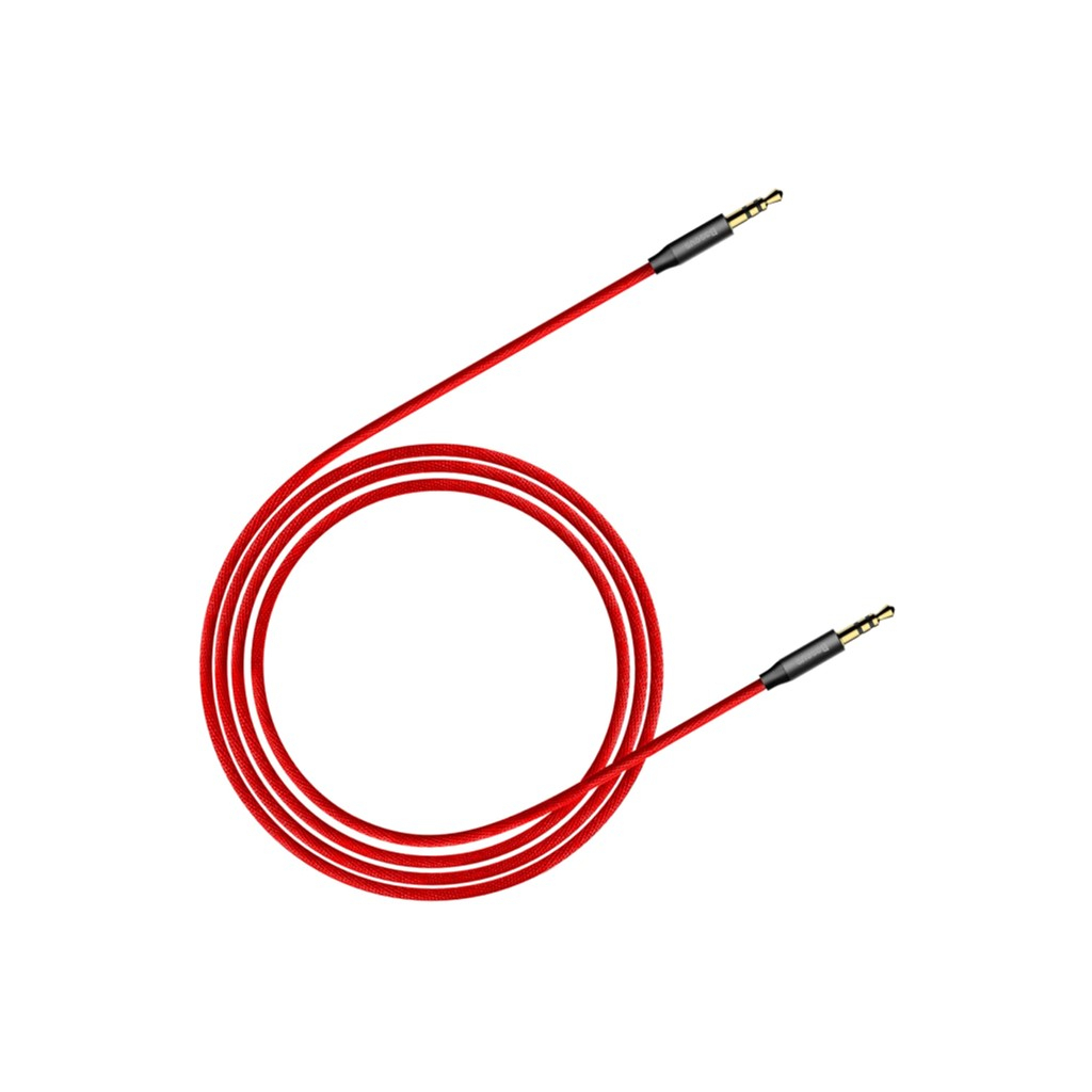 Кабель мультимедійний Jack 3.5mm Yiven M30 M/M 1.5m red-black Baseus (CAM30-C91)